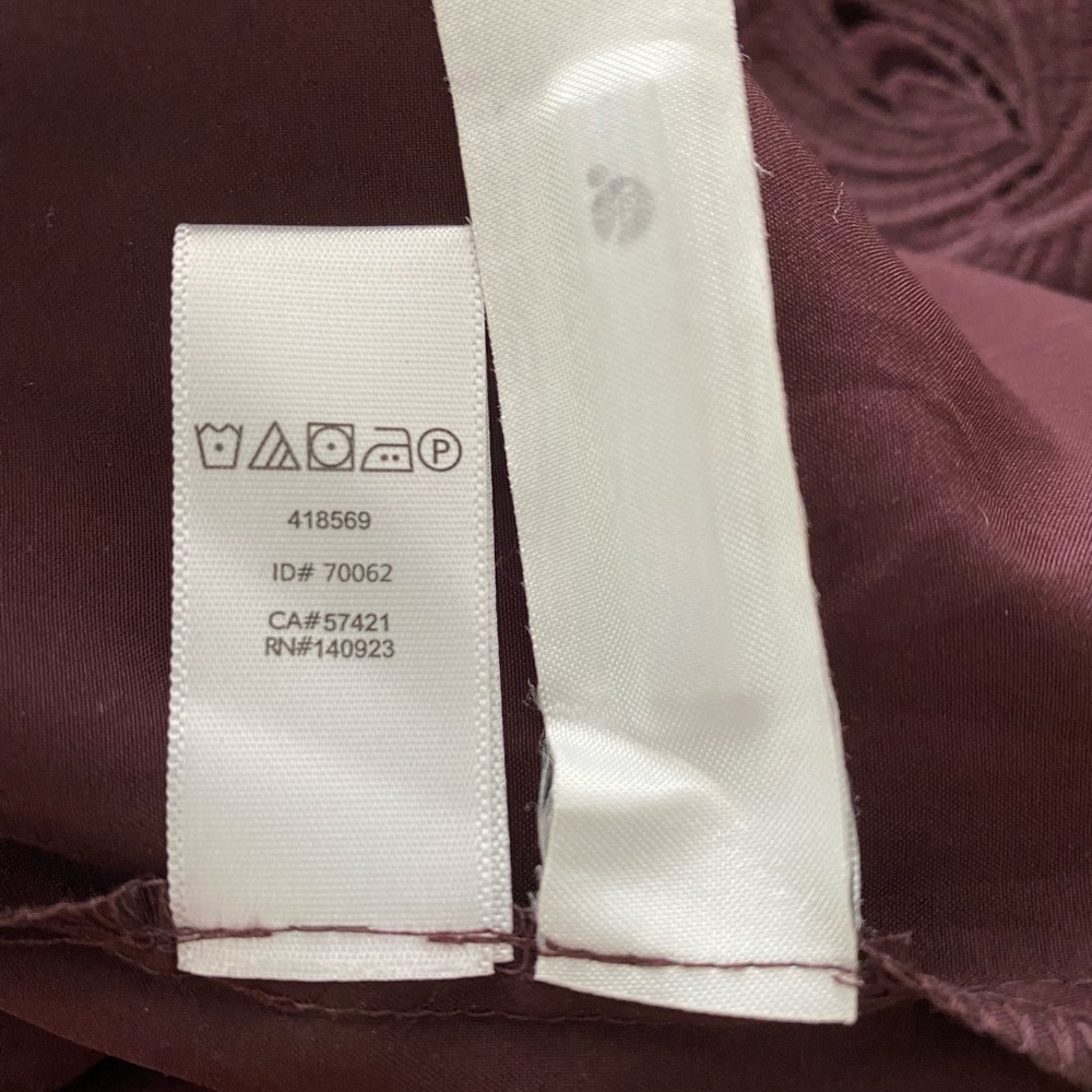 LOFT Women's Sz 2 Wine Burgundy Lace Shift Dress Cocktail Party 3/4 Sleeve - Picture 7 of 9